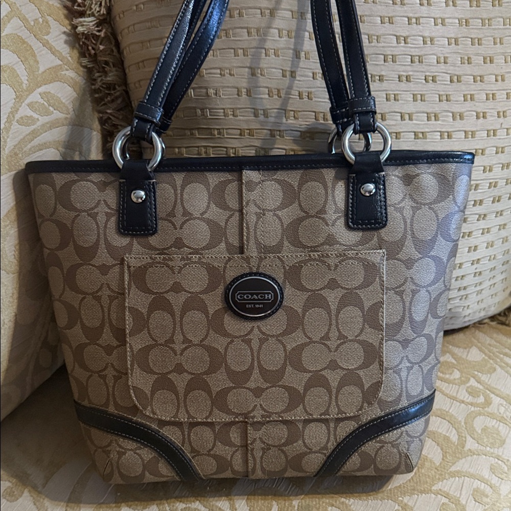 Coach Heritage Peyton Brown Tote F18917